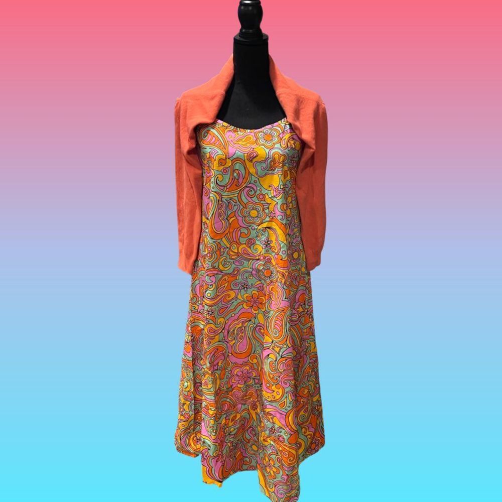 NWOT - NEVER FULLY DRESSED NFD MAXI TANK DRESS GROOVY PSYCHEDELIC PATTERN - Picture 6 of 14